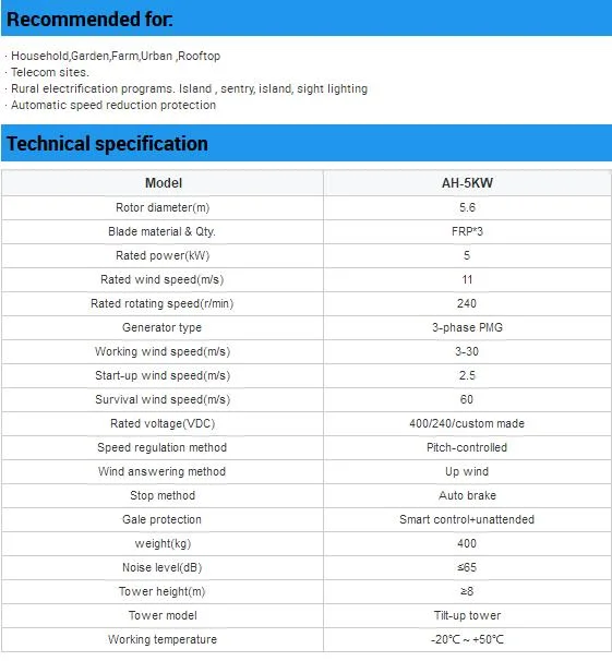 5kw Hybrid Solar Wind Power System Wind Generator Turbine